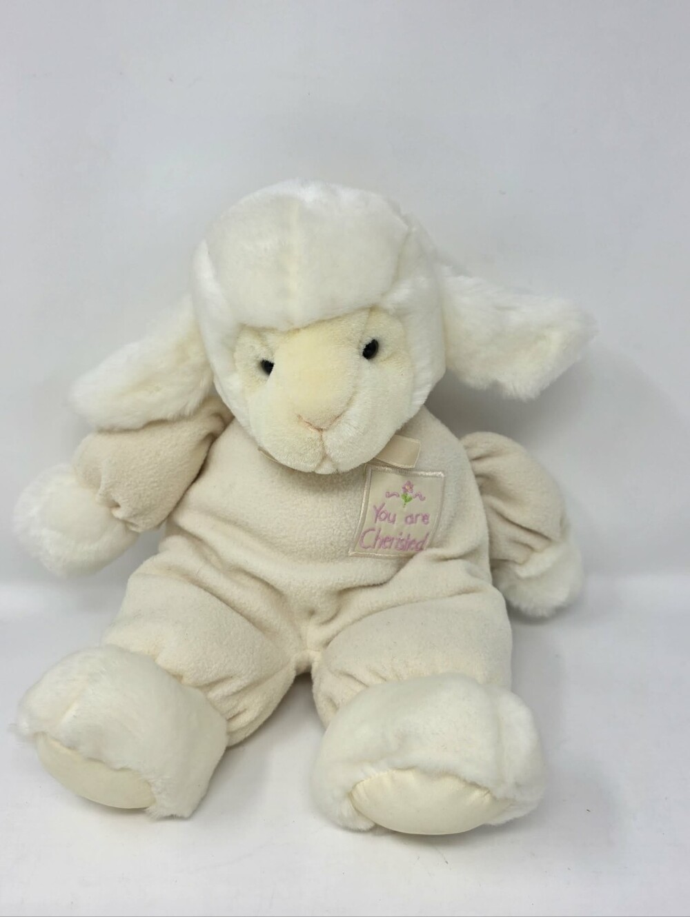 Russ Baby You Are Cherished Lamb Sheep Rattle Plush 3066 Vintage